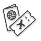 パスポートとチケットのアイコン